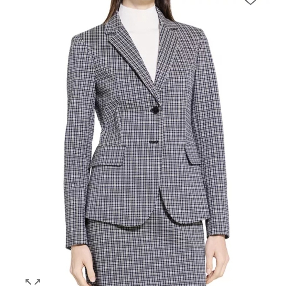 Theory Carisa Plaid Blazer 2 $475 - Picture 4 of 8